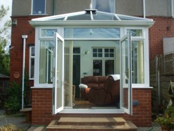 Conservatory with open doors